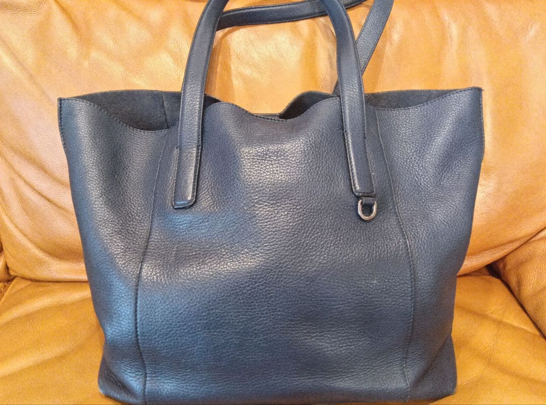 TOD'S ペーパーバッグ　ネイビー レザー トートバッグ LIMITED EDITION レザー ペーパーバッグ トート ワンショルダー カーフ