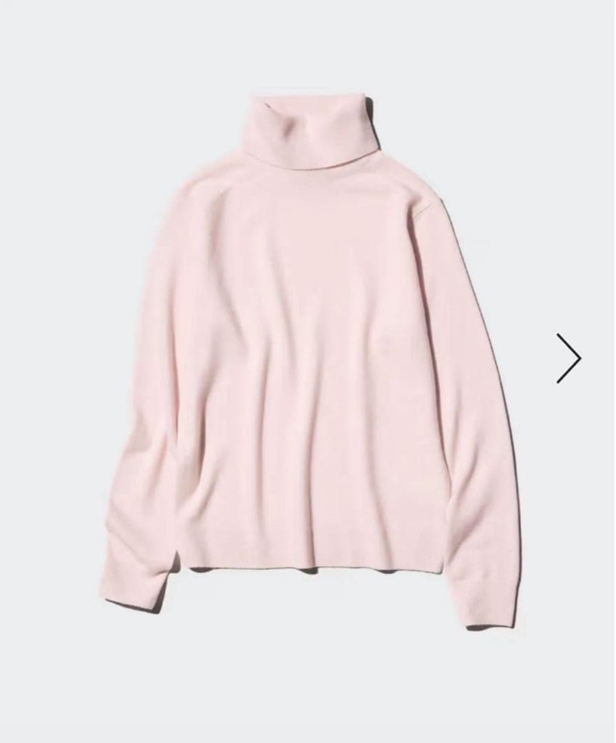 新品タグ付き！ユニクロレディース カシミヤタートルネックセーター Ｍ　淡いピンク