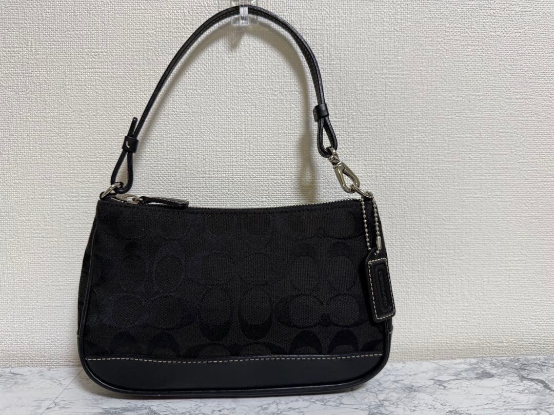 COACH コーチ アクセサリーポーチ シグネチャー ブラック 黒