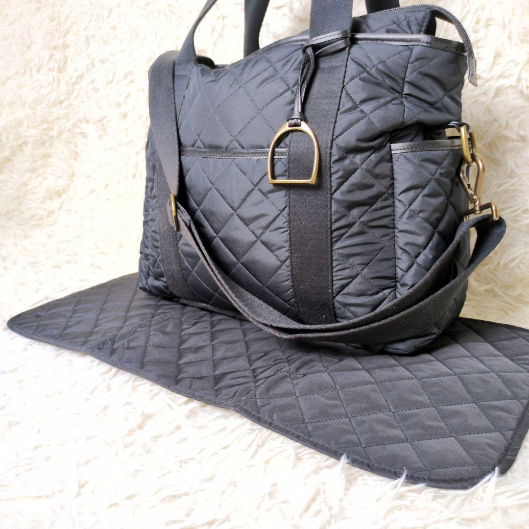 ポロラルフローレン　マザーズバッグ　キルティング　2way　おむつ替えシート　黒 楽天市場】マザーズバッグ ラルフローレン キルティングの通販