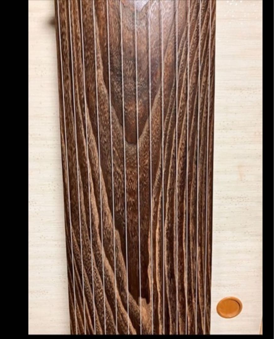 13弦お琴 並甲 すだれ彫り 舌に蒔絵の音色の良い