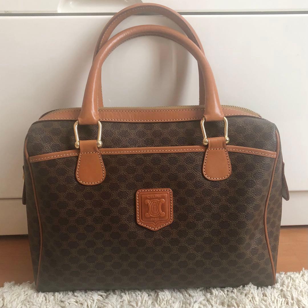 超美品 オールド セリーヌ ブラウン ボストンバッグ レザー ハンドバッグ