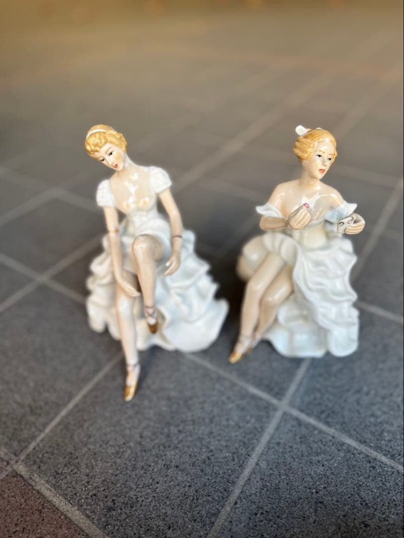 ドイツ　ウォーレンドルフ　バレリーナ陶器像 2体セット Amazon.co.jp: wallendorf ウォーレンドルフ ドイツ 人形 陶器