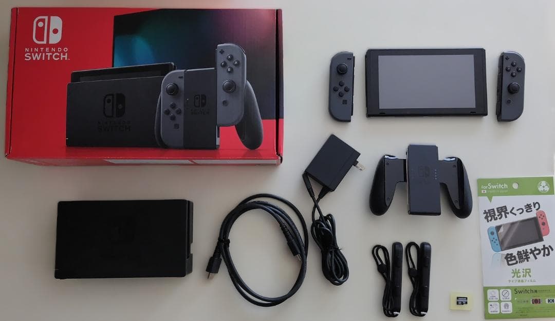 Nintendo Switch 本体 グレー microSDカード128GB付き