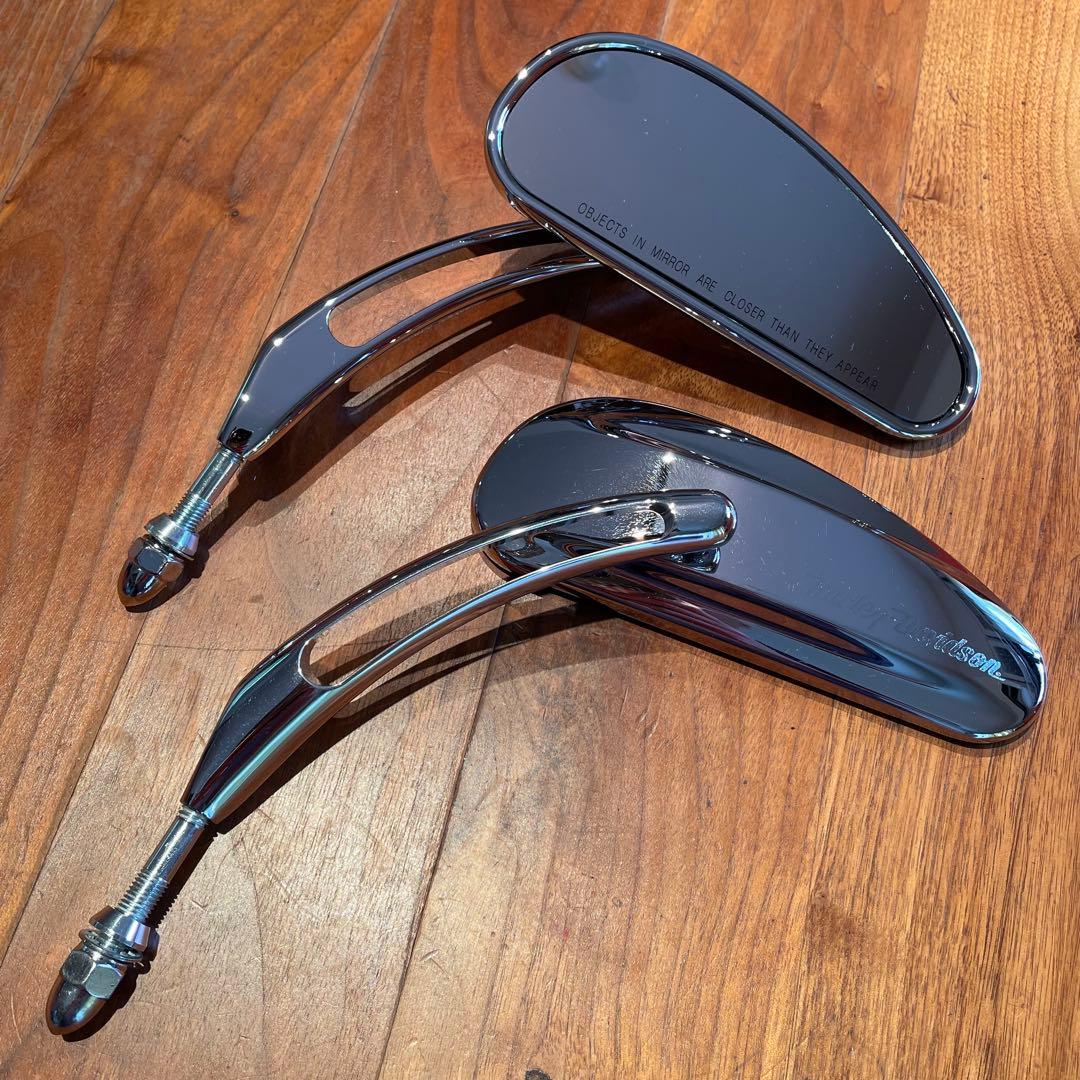 Harley Davidson純正 クローム スロットステムミラー 美品 箱付き