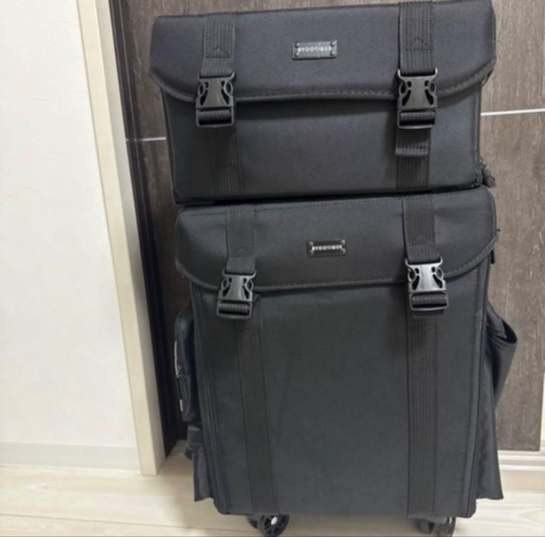 ブラック キャリーカート ヘアメイク 出張