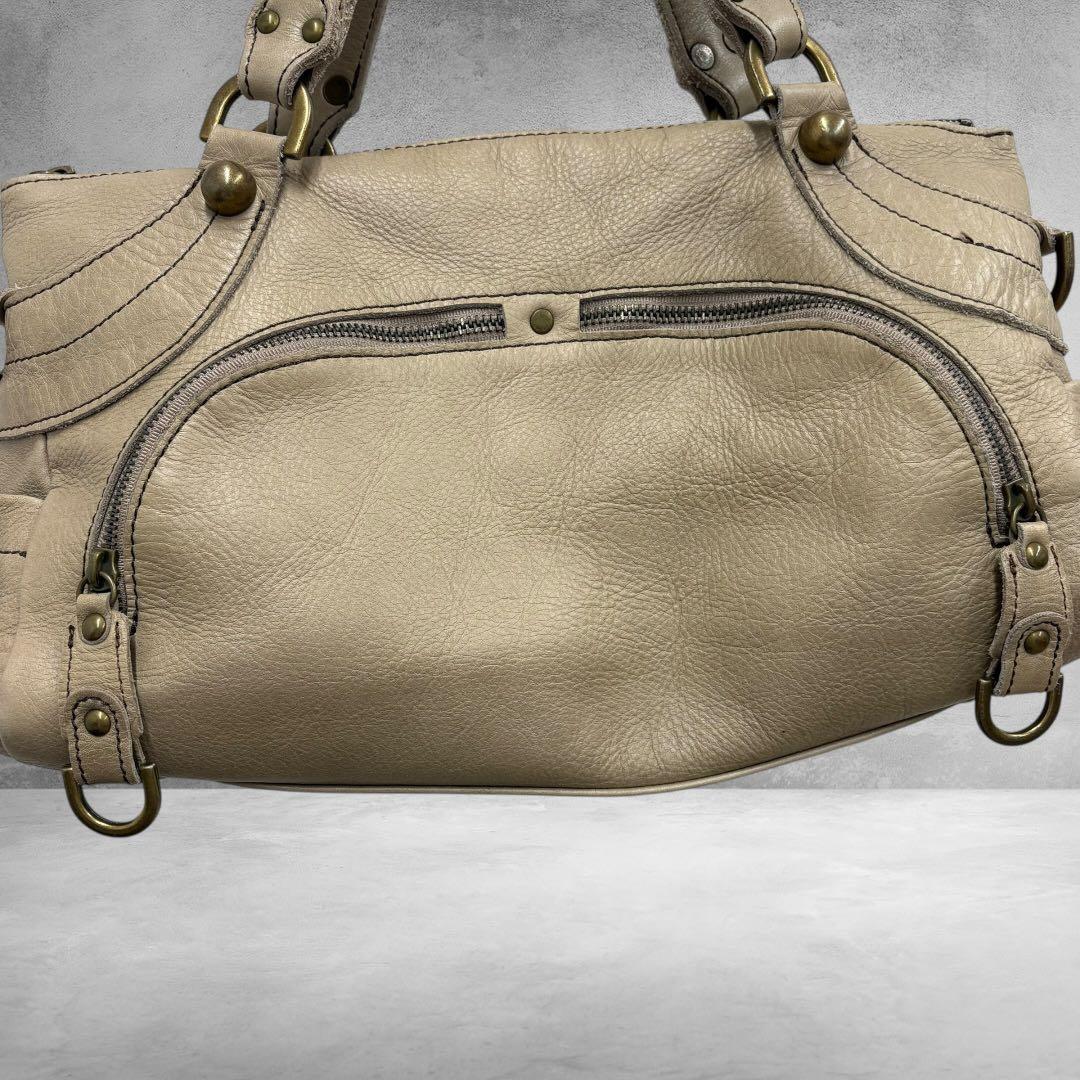 希少モデル Y2K 00s 韓国ヴィンテージ 本革 スタッズ ベージュ - メルカリ