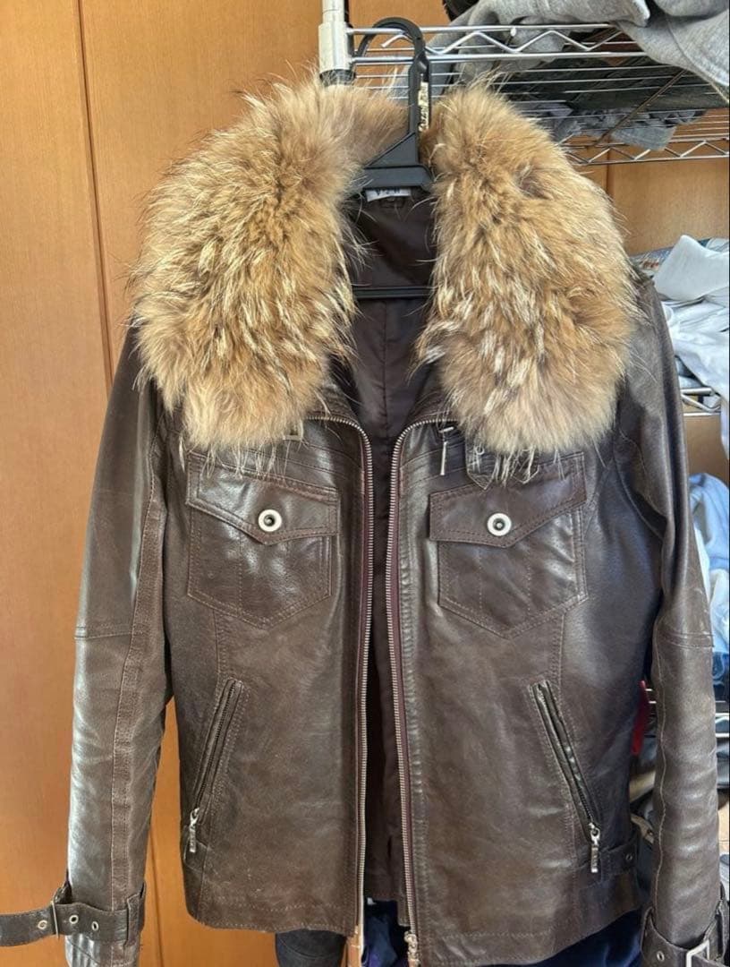 ファージャケット　ブラウン