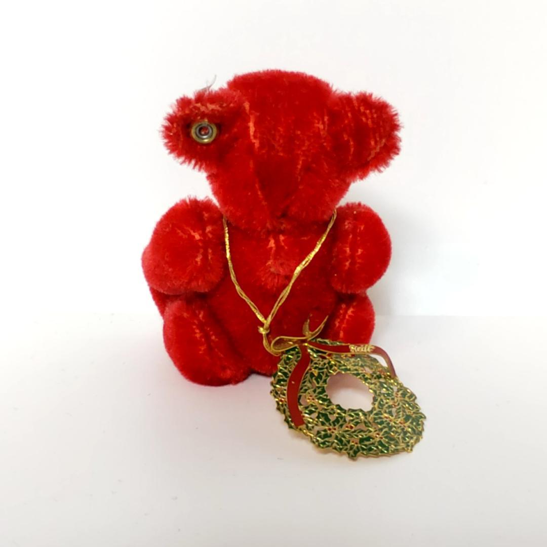 Steiff シュタイフ ミニテディベア ぬいぐるみ 赤 レッド