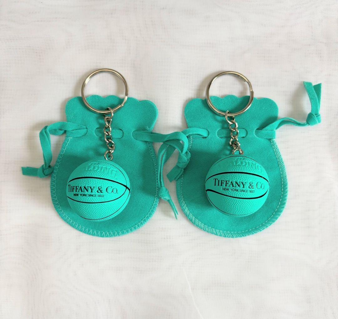 バスケットボールキーホルダー　ブルー　20個　プチ袋8枚付き バスケットボールキーホルダー ブルー 20個 プチ袋8枚付き