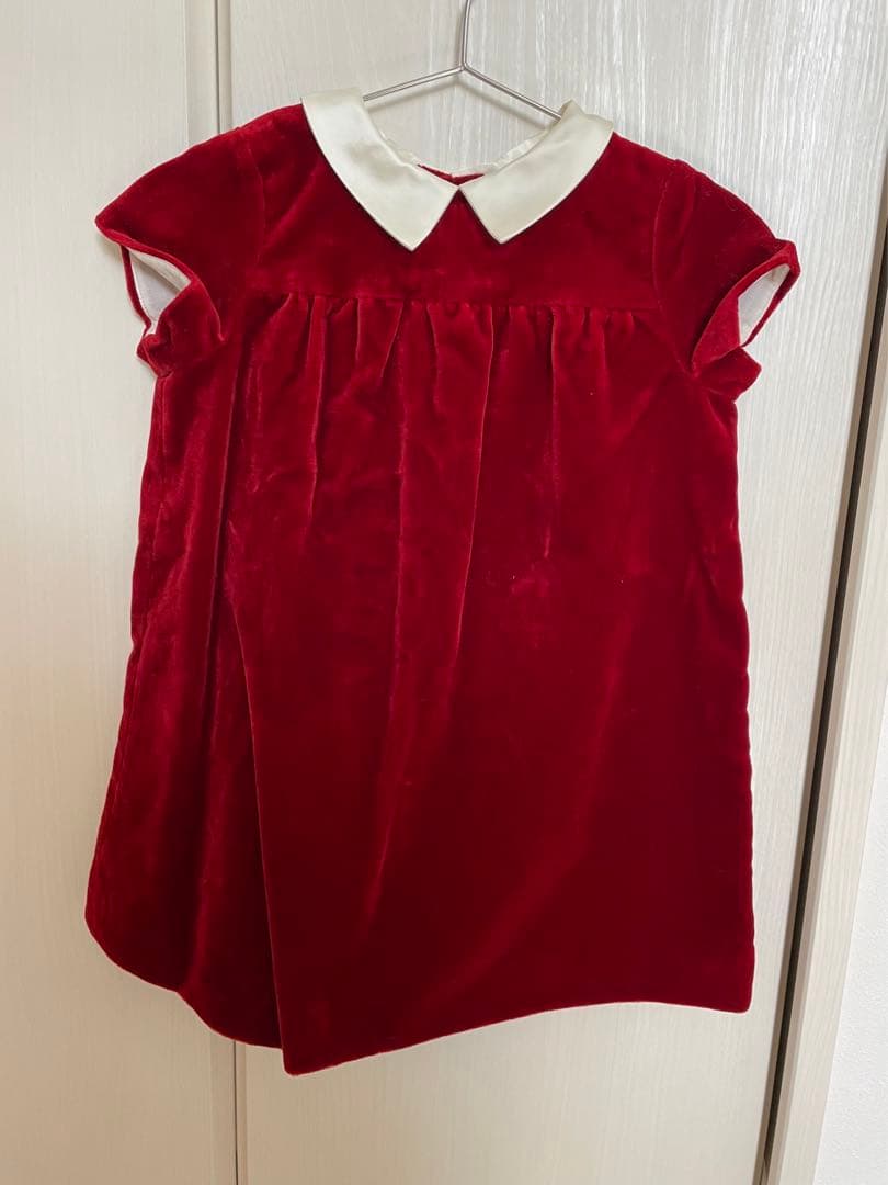 ボンポワ2018aw クチュールラインのベロアワンピース3A