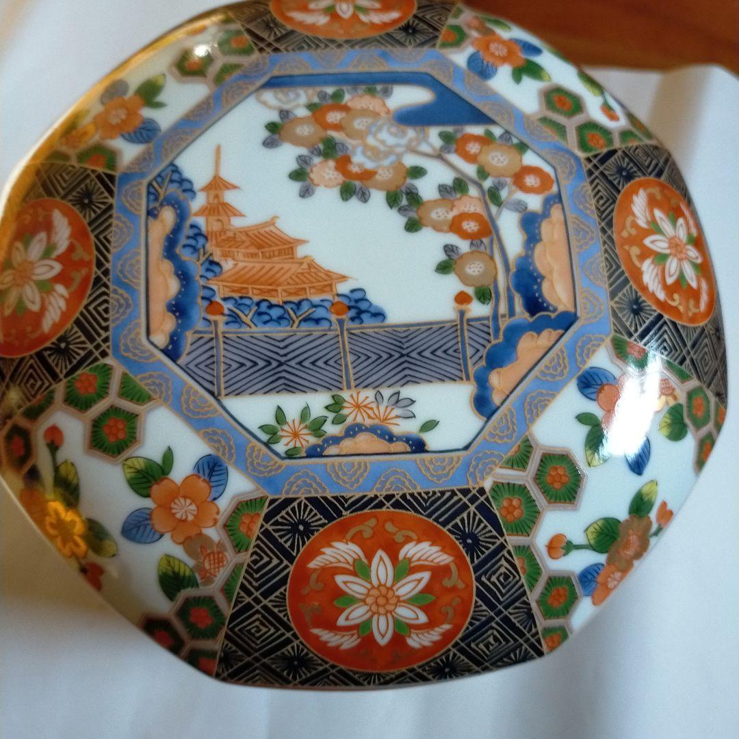 花柄八角形重箱 美濃焼 蓋付き三段重 三洋陶器 京紫龍峰 - メルカリ
