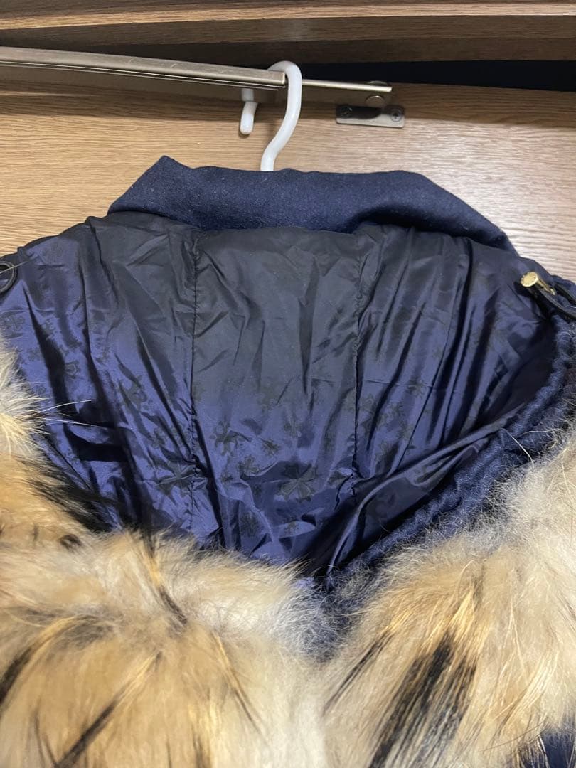 値下 TATRAS ネイビー ロングダウンジャケット ファー付き - メルカリ