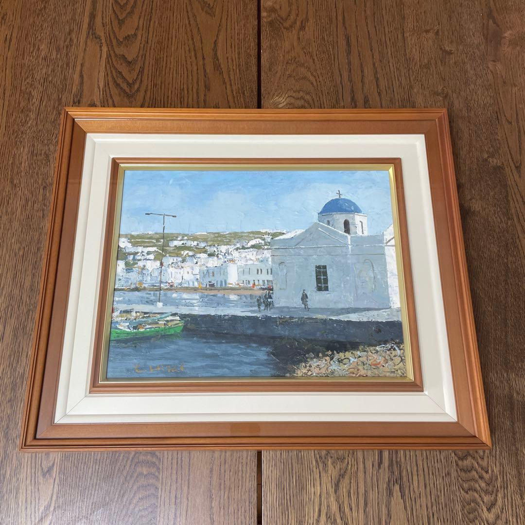 平井和夫 ミコノス島　油絵 平井和夫「パリの街」油絵・F4号 絵画買取・販売の小竹美術