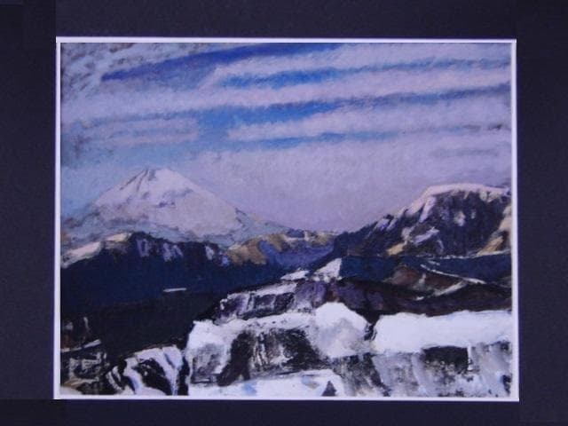 上島一司、【春雪】、希少な額装用画集より、新品額装付、状態良好