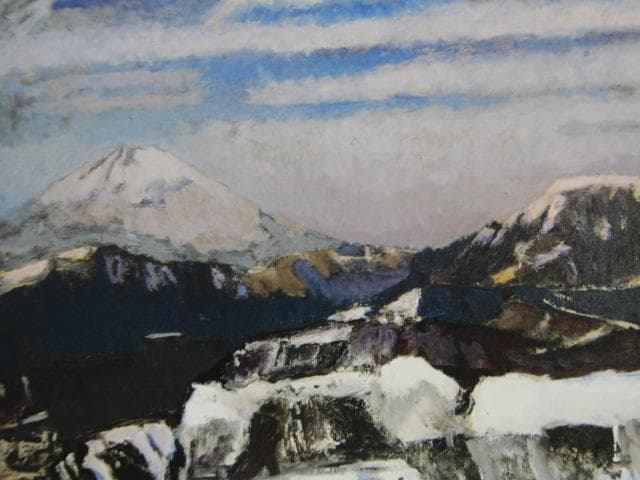 上島一司、【春雪】、希少な額装用画集より、新品額装付、状態良好