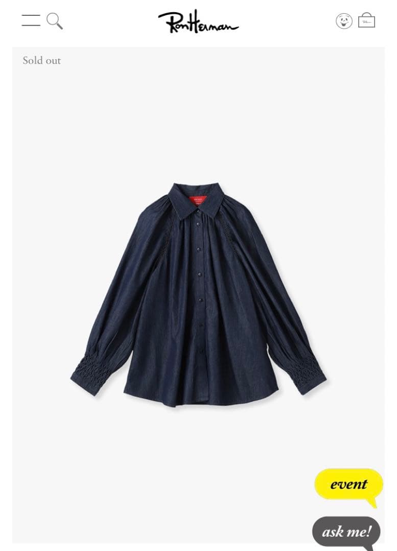 新品ロンハーマン別注Merlette Tiana Shirt (indigo) - メルカリ