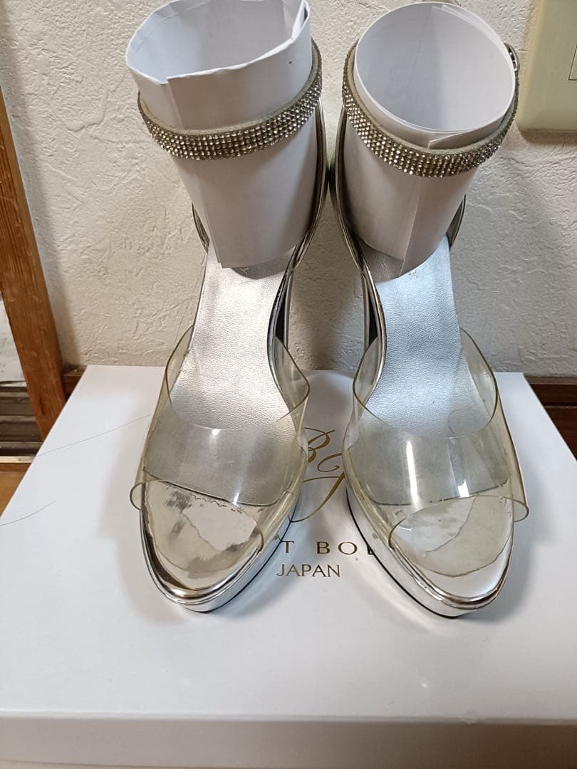 【BBJ公式】ベストボディジャパンヒール シルバー 24cm アンクルバンド付き