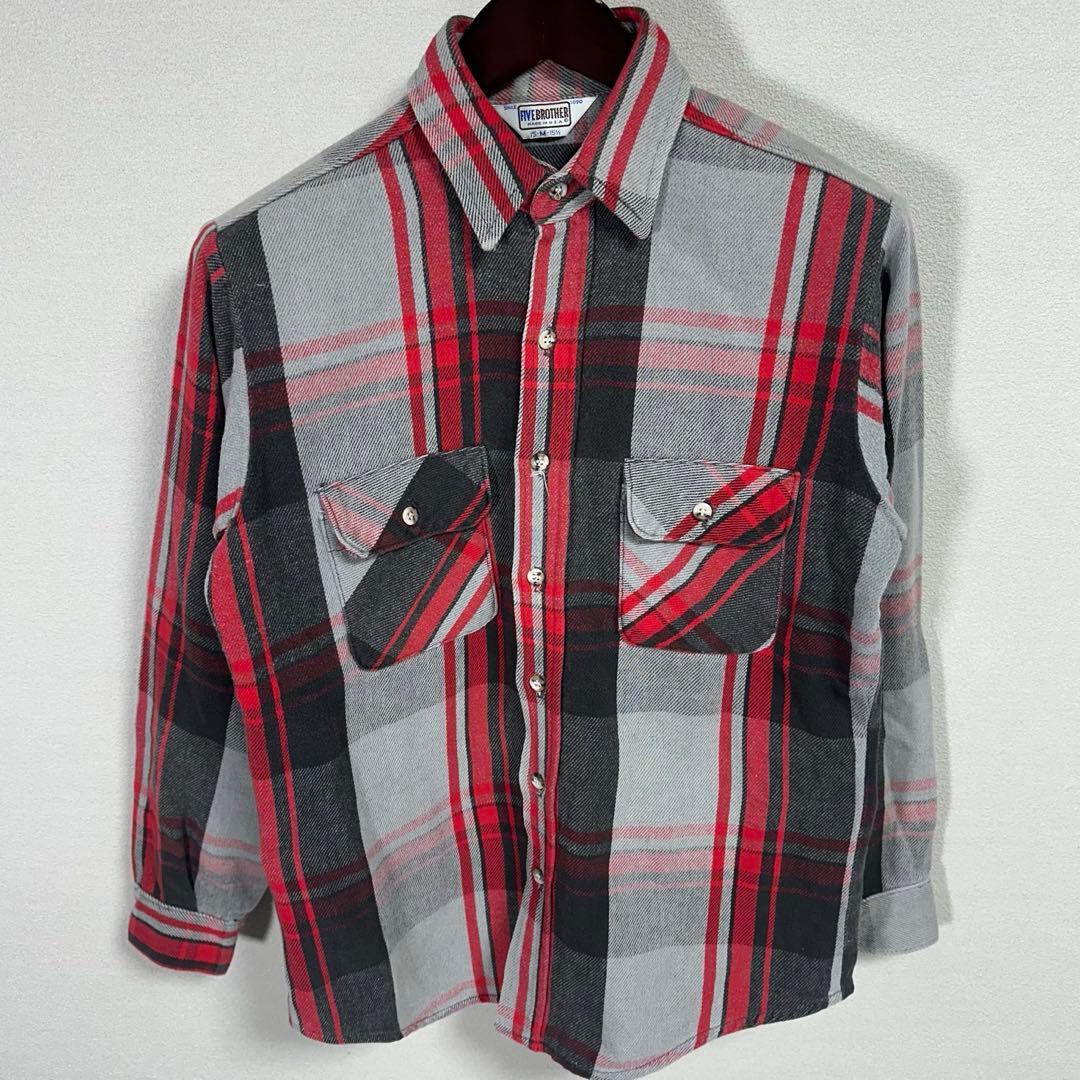 FIVE BROTHERヘビーネルシャツ チェック USA アメカジ バイカー