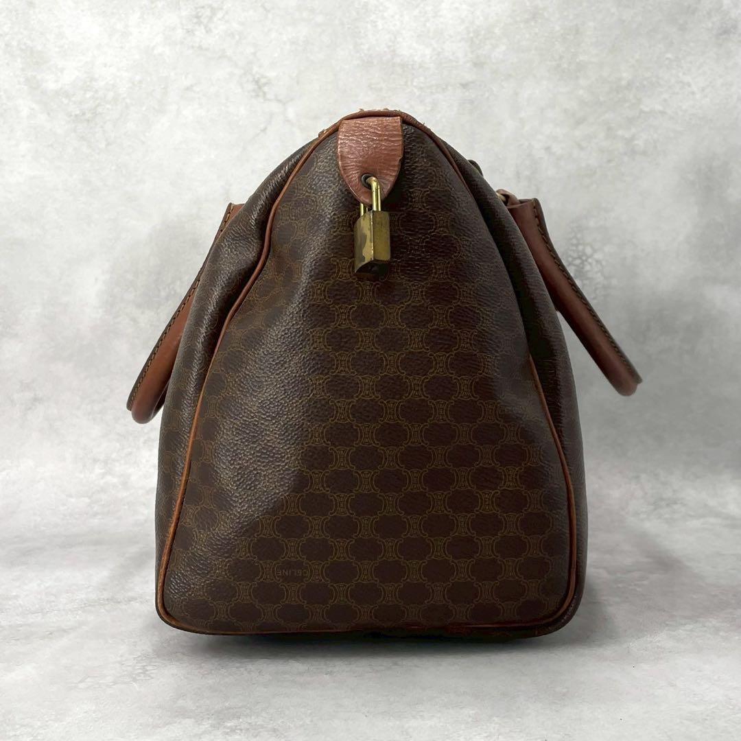 セリーヌ ミニボストン レザー PVC マカダム ゴールド金具 南京錠