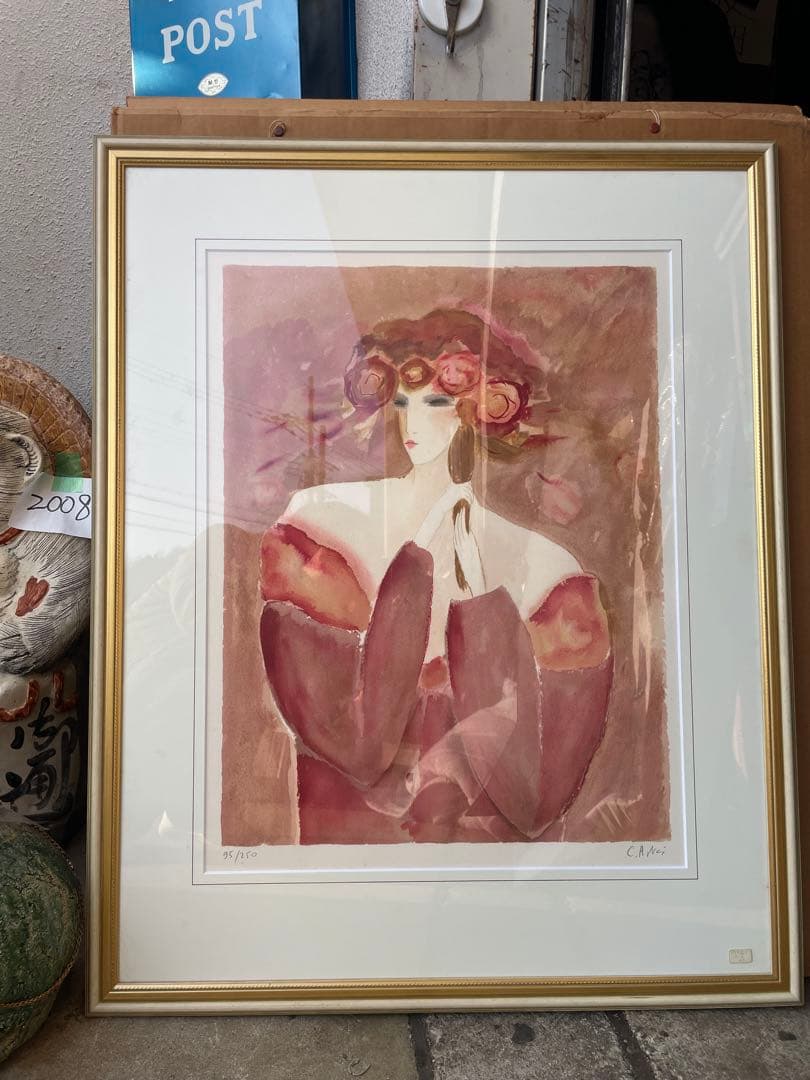 クレール・アステックス リトグラフ 「バラの冠のアンヌ」NO95 原価27万