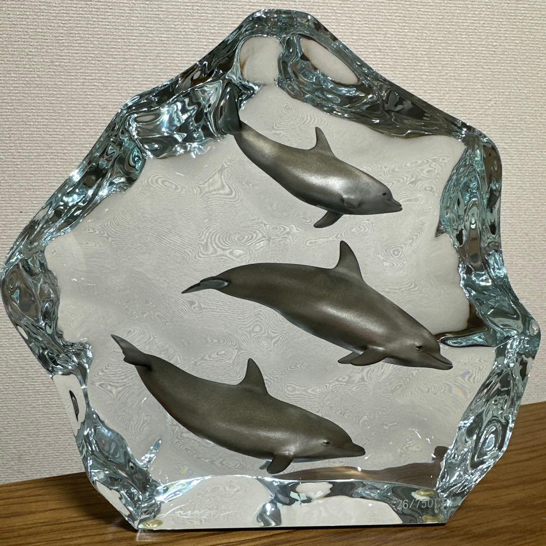 美品✨クリスチャン・リース・ラッセン　イルカアクリルオブジェ彫刻　トリオ 絵画 クリスチャン・リース・ラッセン ビッグアート「ギャラクシー