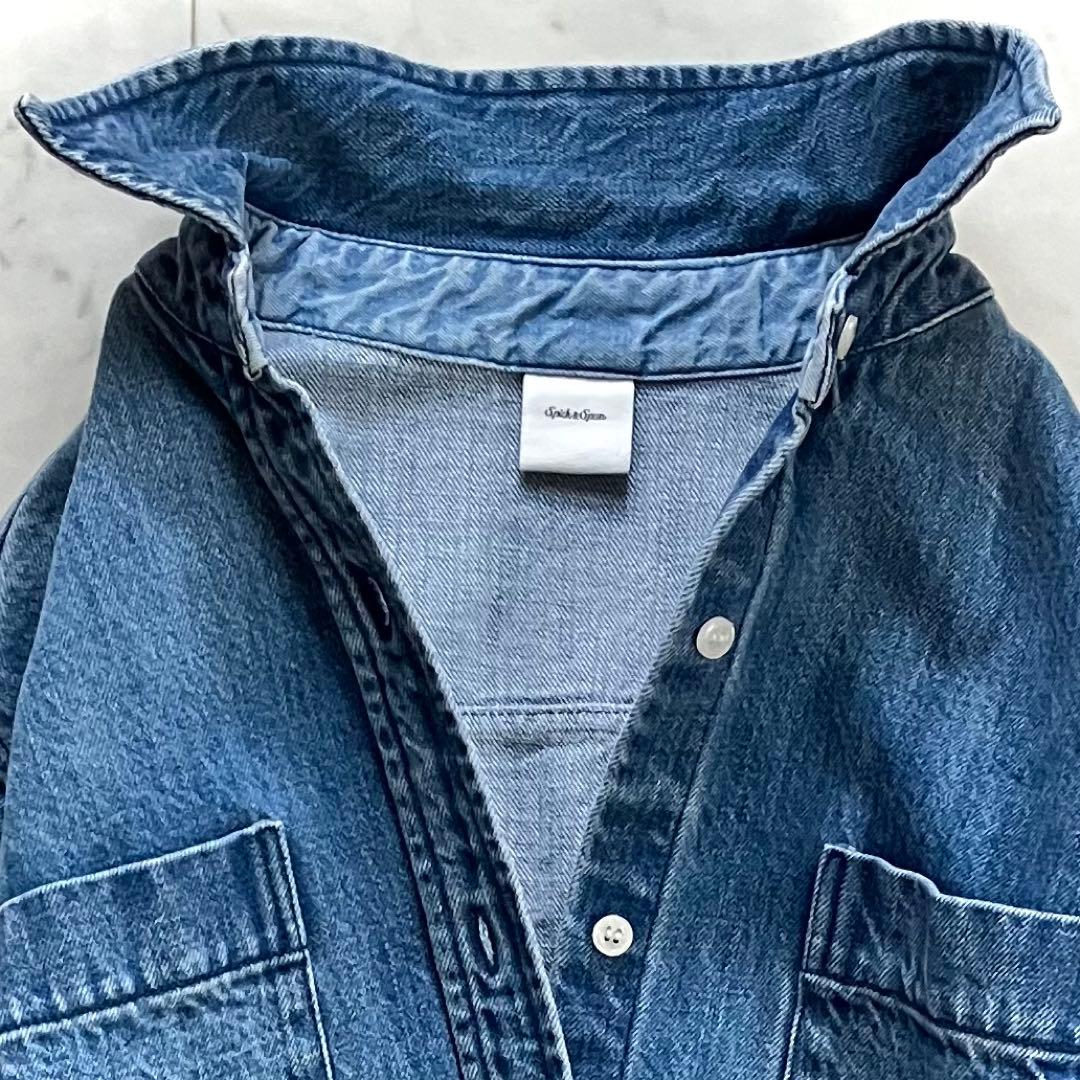 極美品 スピックアンドスパン デニムシャツ インディゴブルー F - メルカリ