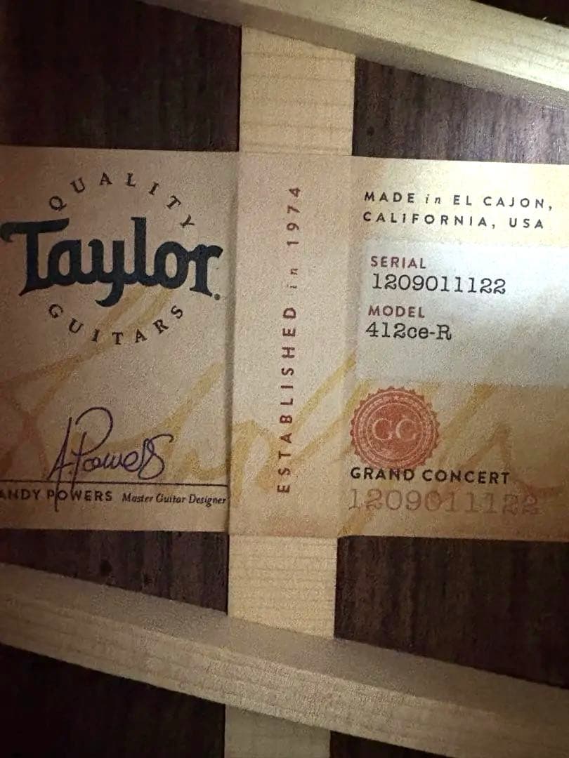 Taylorエレアコハードケース付き 412cerosewood v-class