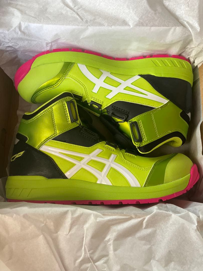 CP304 BOA 27cm ネオンライム　ピンク　 アシックス　限定　安全靴