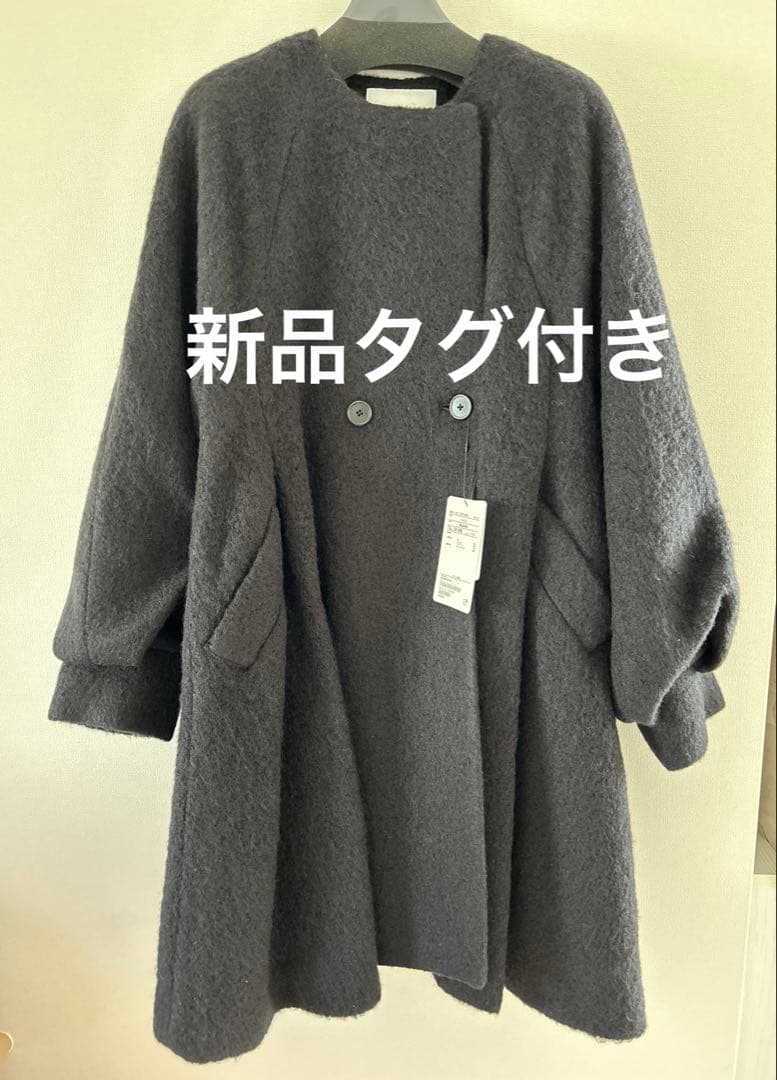 新品　＜EMMEL REFINES＞EM ノーカラーAラインシャギーコート