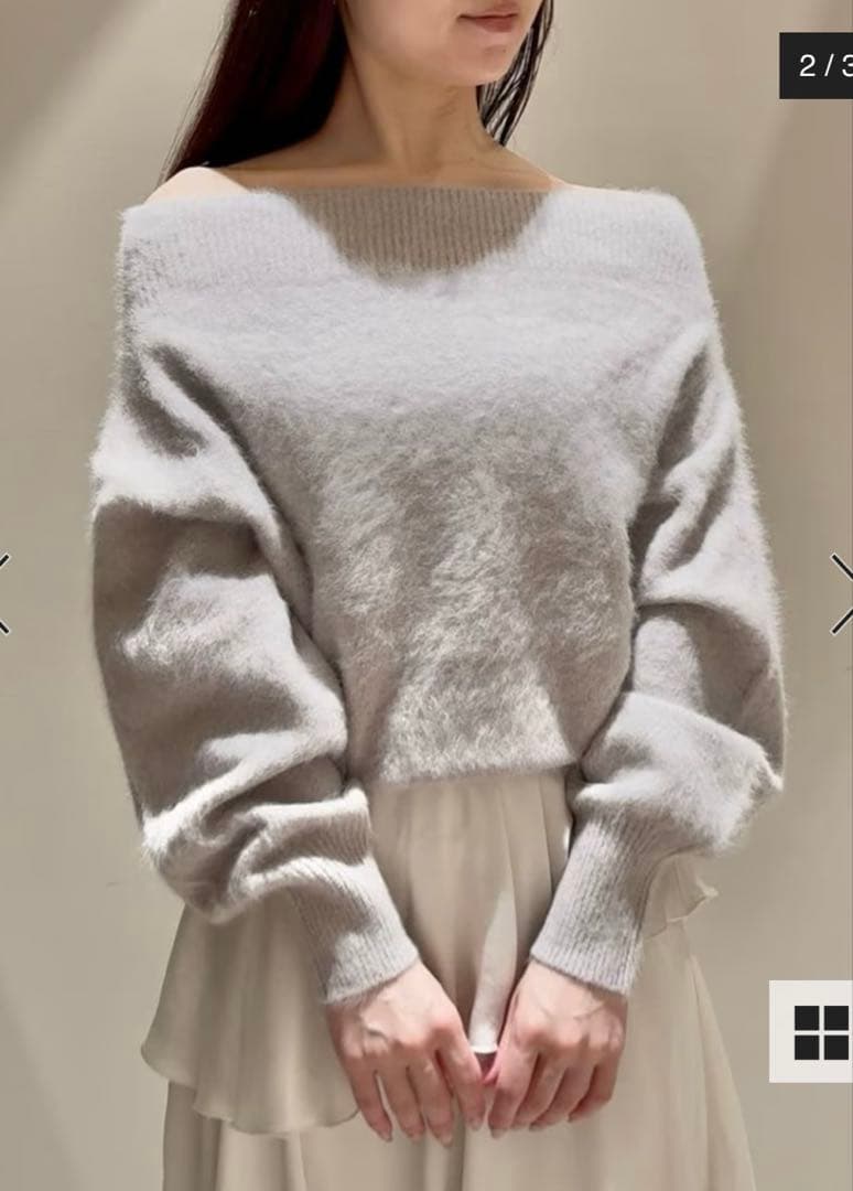 SNIDEL フォックスアルパカオフショルプルオーバー