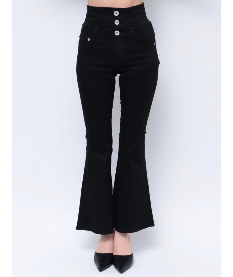 【GYDA】ハイウエストバッククロスフレアパンツ