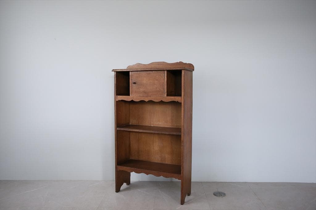 英国アンティーク木製ブックシェルフ/本棚/食器棚/飾り棚/ラック(91-19)