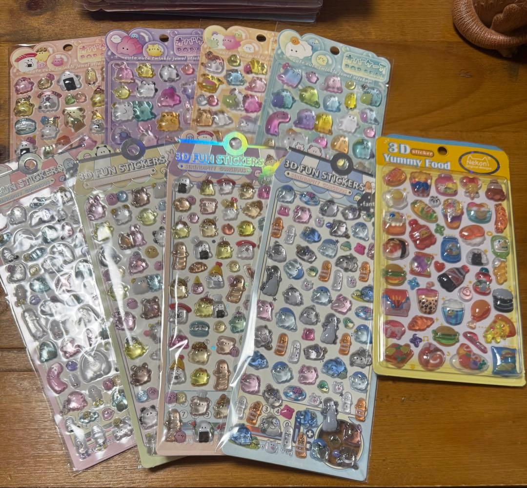 3Dステッカーセット かわいいキャラクター写真3枚セット
