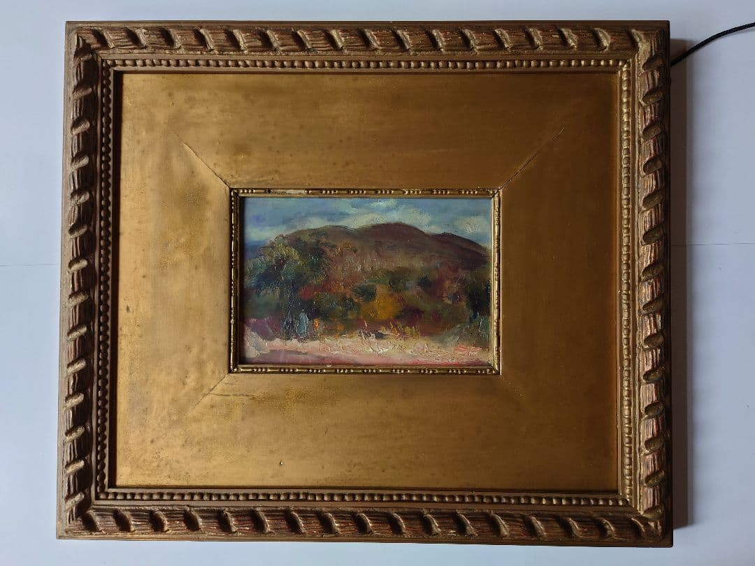 山本鼎（やまもとかなえ）　真筆　油絵　浅間山 Viewing Japanese Prints: Yamamoto Kanae (山本鼎)