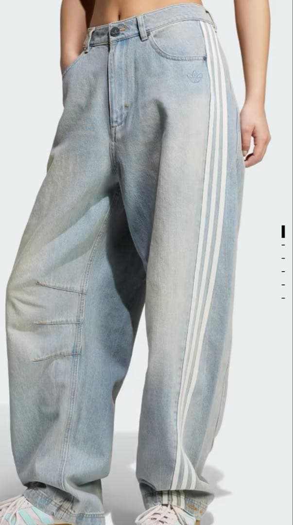 adidas アディダス レディース デニム ワイドパンツ