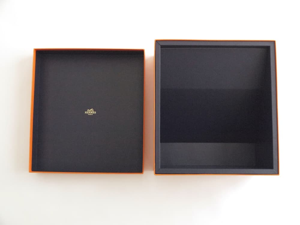 レア！HERMESネイビーボックス空箱 正規品 バーキン25用オレンジ
