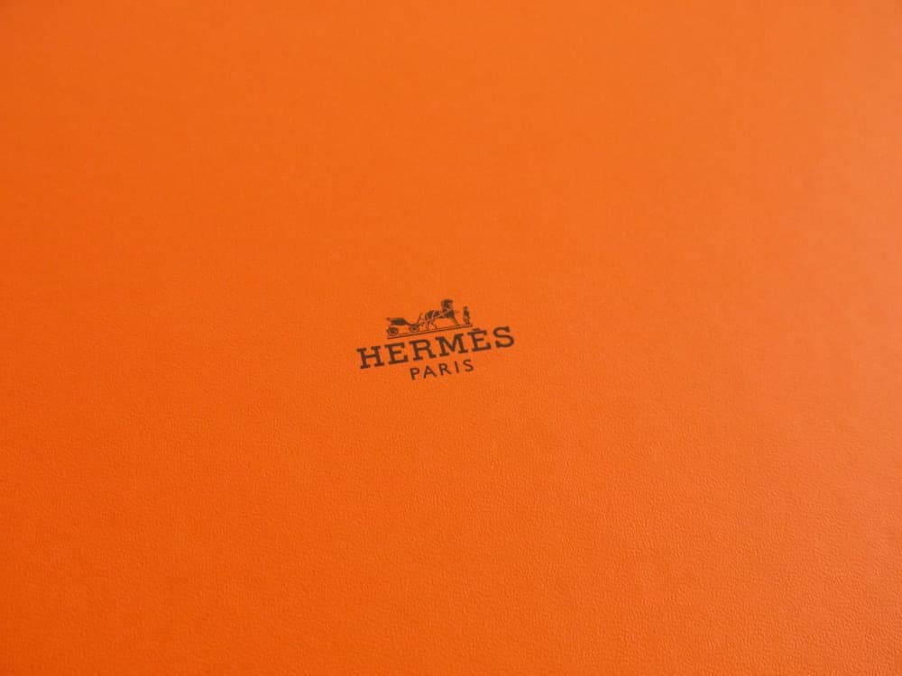 レア！HERMESネイビーボックス空箱 正規品 バーキン25用オレンジ