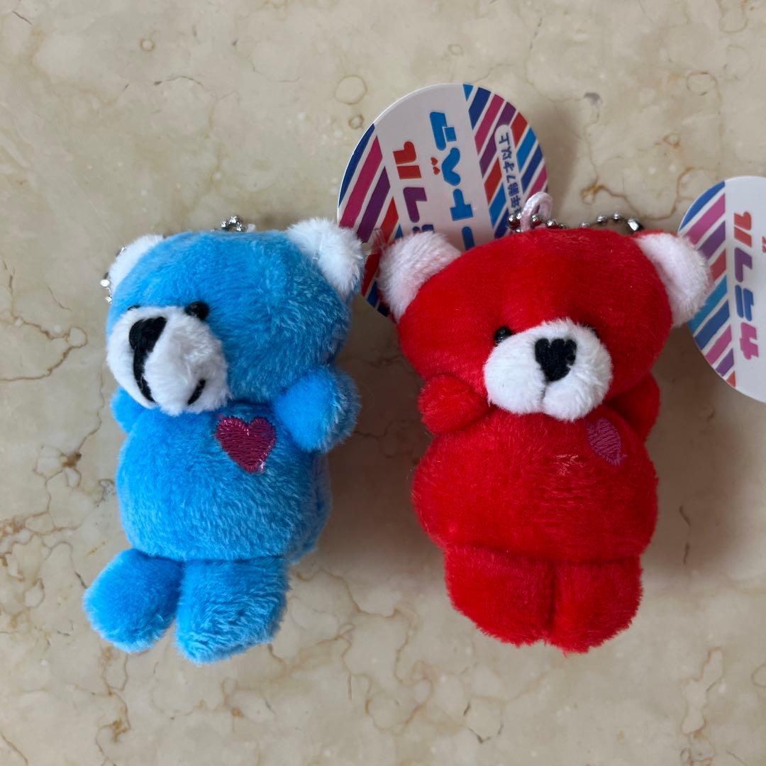 カラフルハートベア 赤 水色 セリア - メルカリ