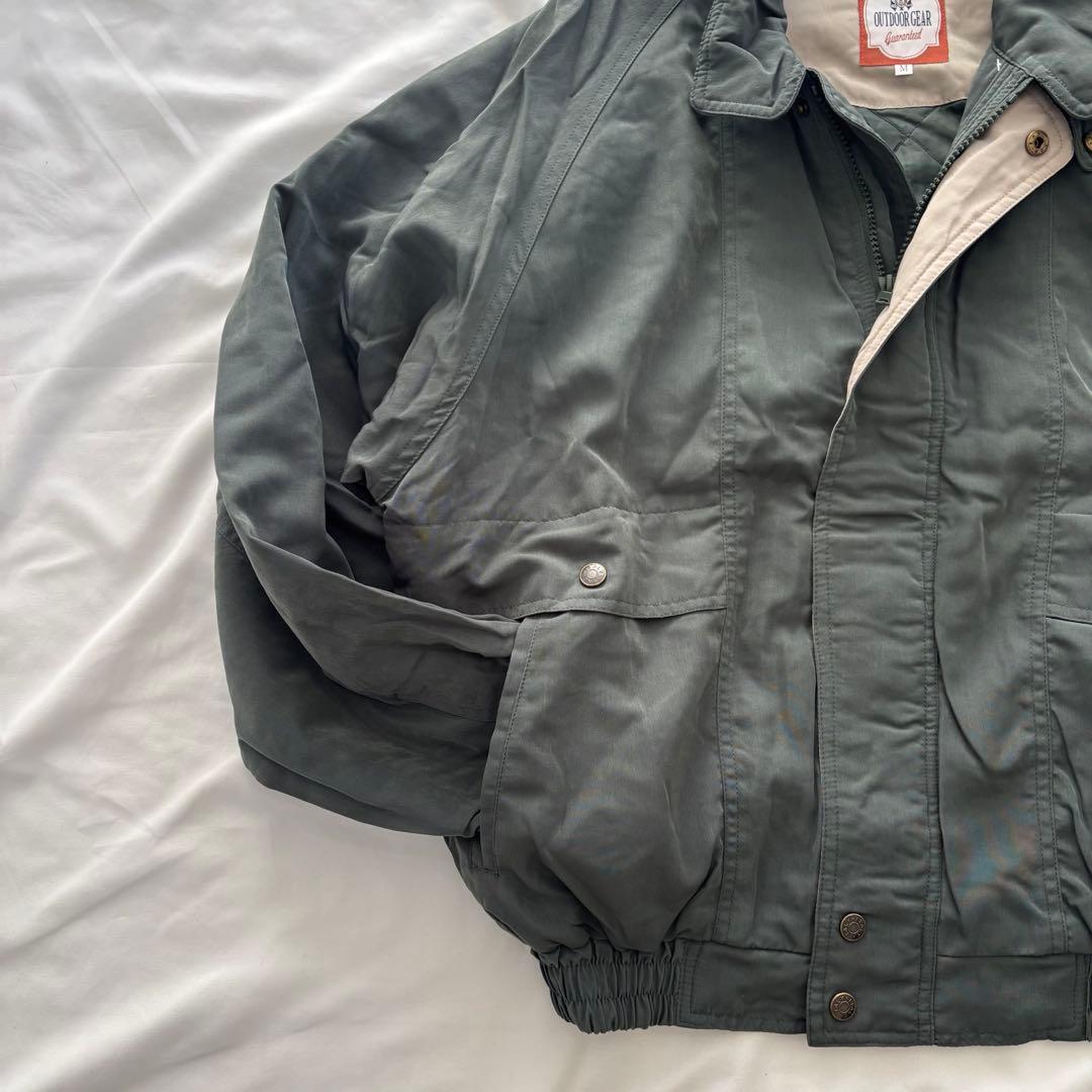 90s vintage 中綿ブルゾン 短丈 ダークグリーン アメカジ カジュアル