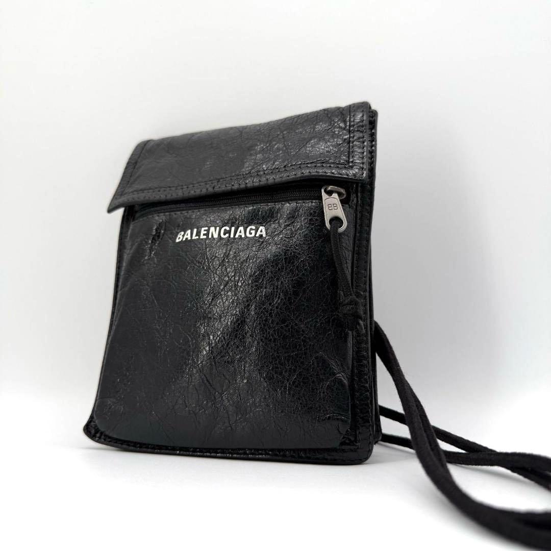 15822✨バレンシアガ エクスプローラー ショルダーバッグ レザー 黒