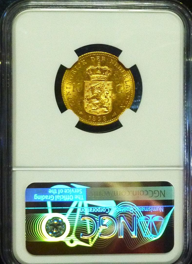 少女期《ウィルヘルミナ金貨 オランダ》1898年:高鑑定 MS64：超稀少！