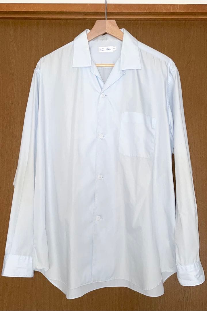 Sans limite 大開襟ブロードシャツ ライトブルー 1