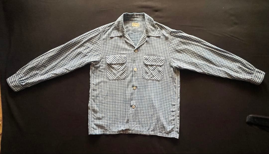 50's Ensenada ブルー×ホワイト グラフチェックシャツ - メルカリ