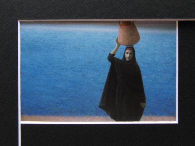 杉山寧、【水】、新品高級額 額装付、年代物・希少画集画、状態良好