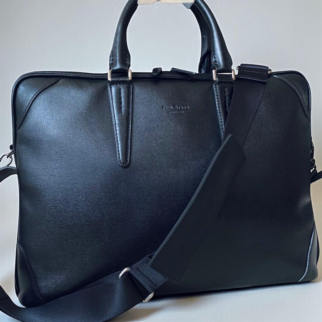 FUJITAKA フジタカ【美品】2WAY レザー ブリーフケース ブラック