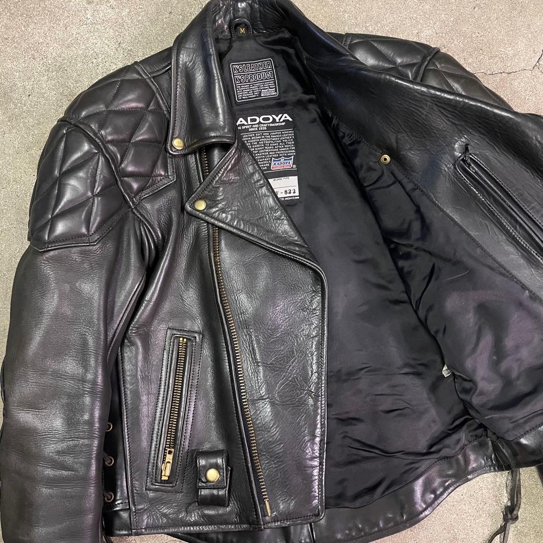 KADOYA カドヤ EVO パデッド ダブルライダースジャケット ブラック M