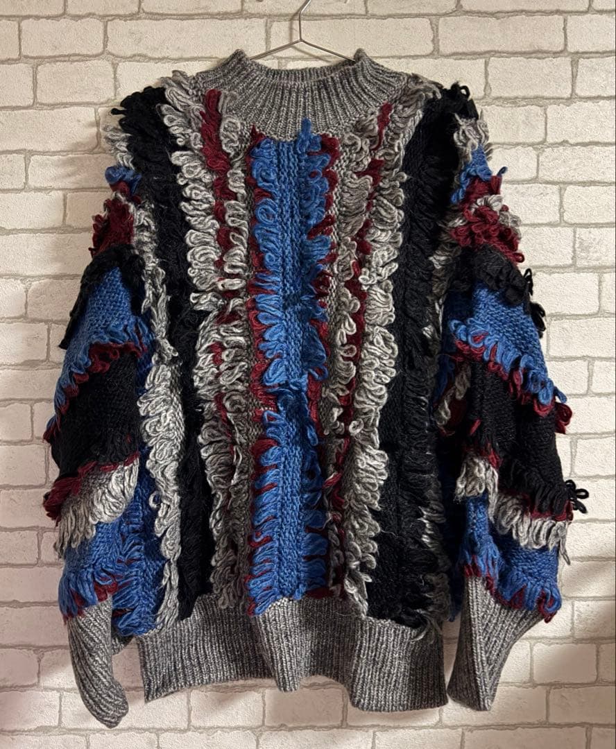 UN3D. アンスリード マルチカラーループニット フリーサイズ 美品