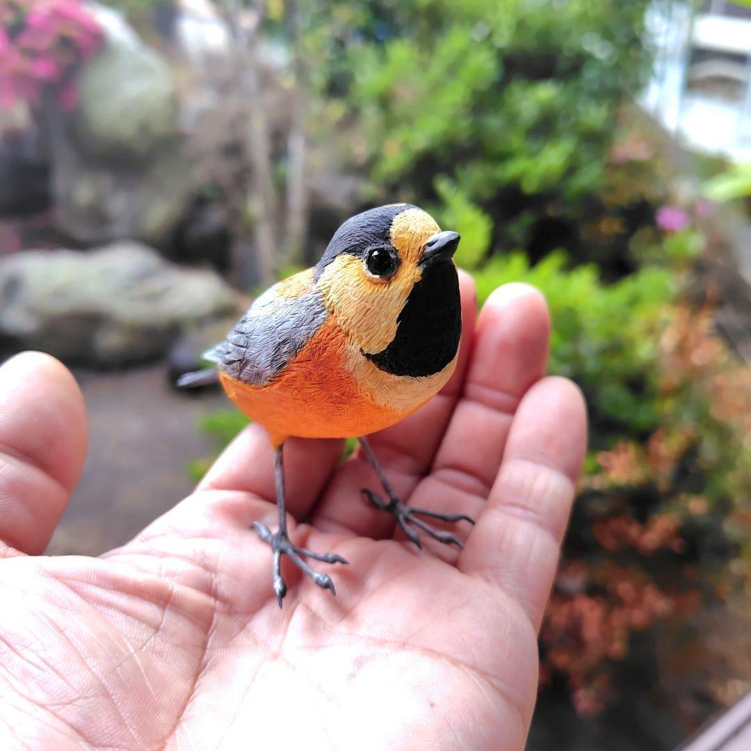 小さなバードカービング ヤマガラ 野鳥 木彫り - メルカリ