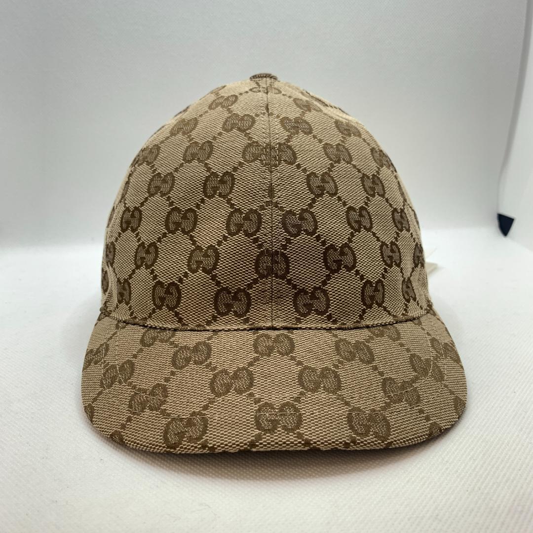 【GUCCI 未使用】グッチチルドレンズ オリジナルGG キャップ 54cm